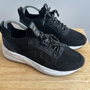 Fabletics The Everyday Sneaker II Black Knit Women’s Size 8 Casual Shoes EUC